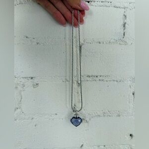 New Swarovski Purple Heart Necklace with Crystals